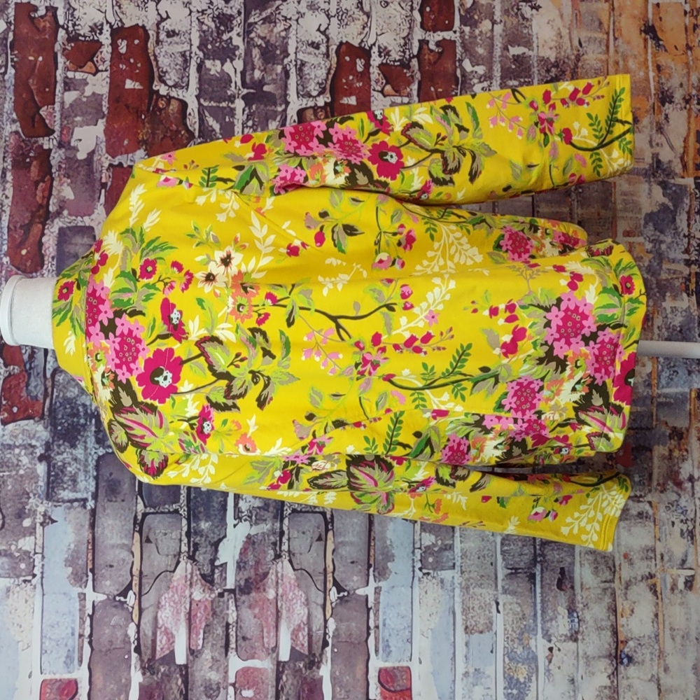 Isaac Mizrahi Floral Print Cotton Knit Jacket - Picture 3 of 9